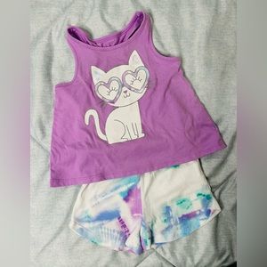 The Children's Place Girls Sleeveless Tank Top  & Shorts 2 Pc Pajama Set